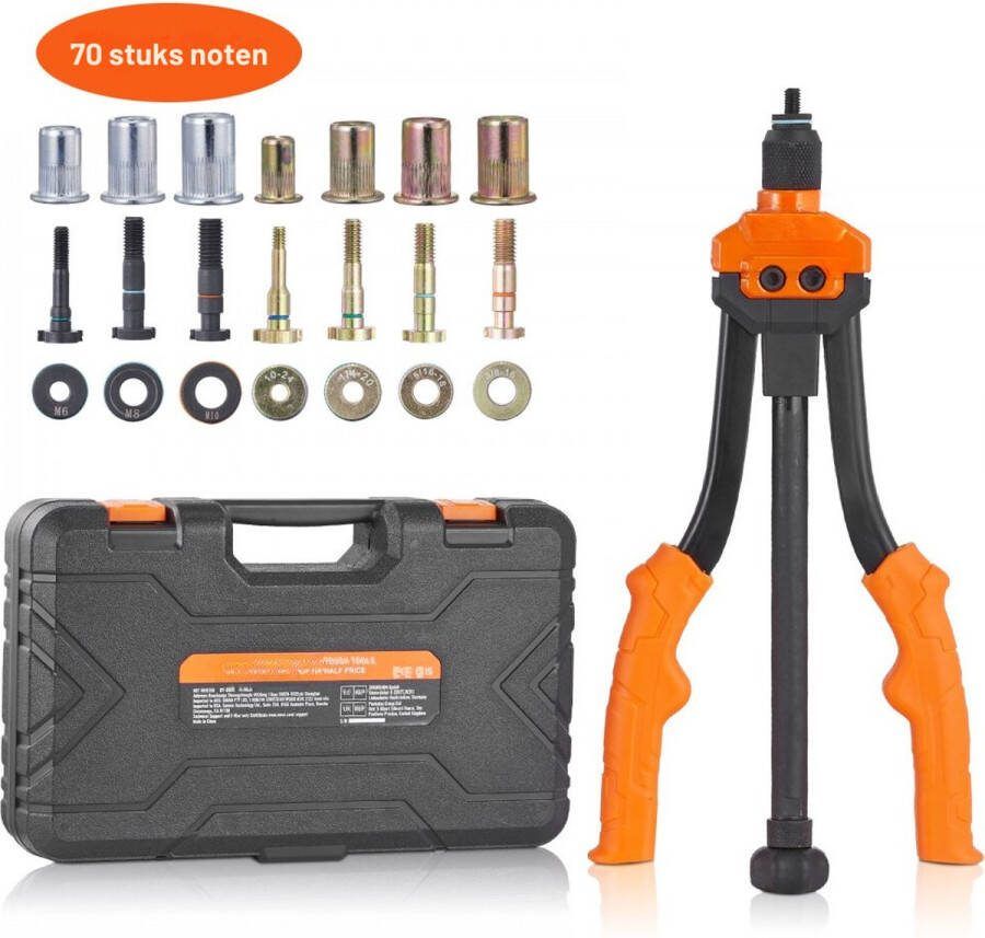 Klinkmoertangenset Blindklinkmoertang 350 mm klinktang 7 sets Moeren en Doornen -Klinkmoergereedschap Handklinknageltang Klinkhamer Draadmoer Klinknageltang Tang