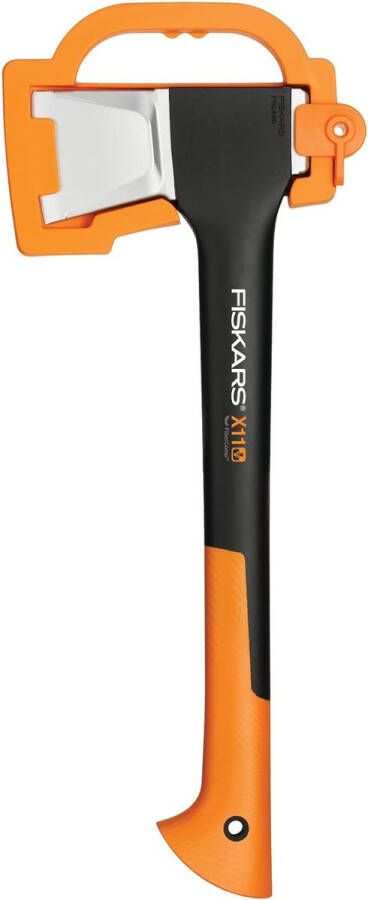 Kloofbijl incl. mesbeschermer voor veilig transport lengte: 44 cm antikleeflaag hoogwaardig staal glasvezelversterkte kunststof zwart oranje X11–S 1 kg 1015640
