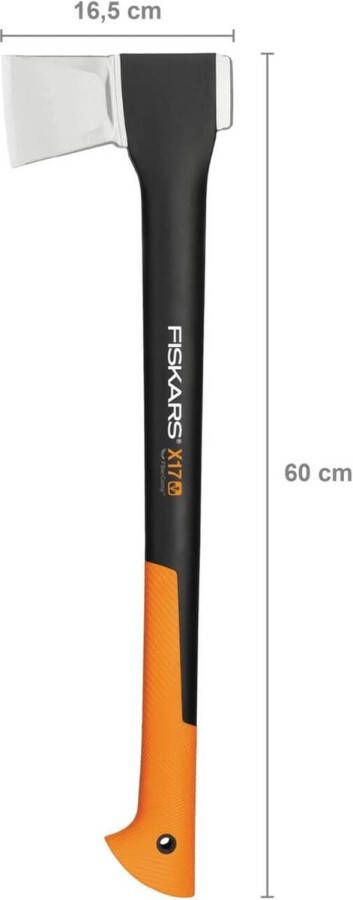 Kloofbijl incl. mesbeschermer voor veilig transport lengte: 60 cm antikleeflaag hoogwaardig staal glasvezelversterkte kunststof zwart oranje X17–M 1 53 kg 1015641