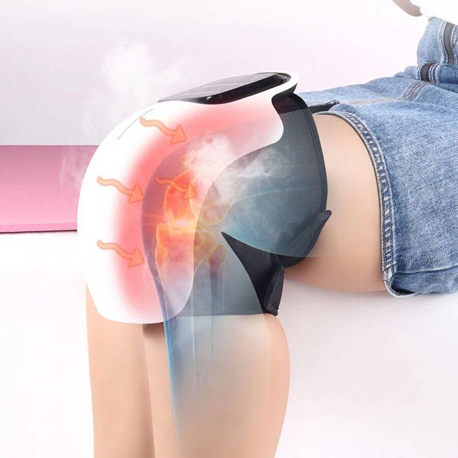 Knie Massager met Infrarood Verwarming en Vibratie Pijnverlichting bij Zwelling Stijve Gewrichten en Spierblessures Kniepijn Verlichting