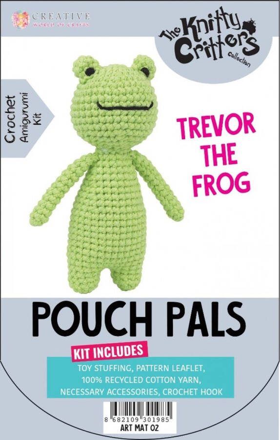 Haakpakket Knitty Critters Pouch Pals Trevor The Frog