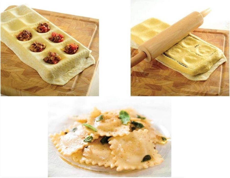 Knoedelfabrikant Pierogie en Ravioliform Mulpocketvormer deegpers taartvorm ravioli-stempel en raviolisnijder gebakgereedschap #4