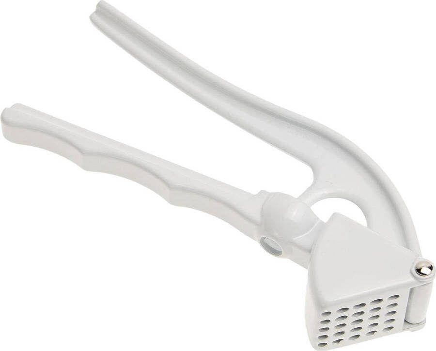 Knoflookpers 2-in-1 Kersenontpitter metaal wit 17 cm knoflookpers
