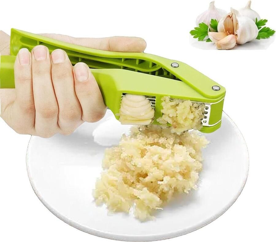 Knoflookpers 2 in 1 Knoflooksnijder Roestvrij Staal Keukenhulp Vaatwasmachinebestendig