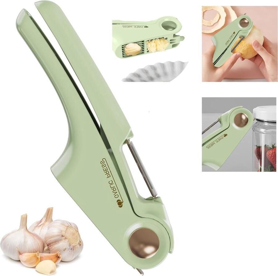 Knoflookpers 3-in-1 multifunctioneel Gemakkelijk knoflook en gember persen Keukenhulp