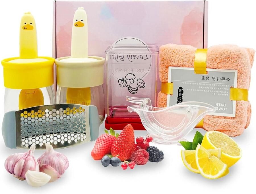 Knoflookpers Fruitsnijmachine Citroenpers Keukengereedschap Keukengadget Cadeauset Oliedispenser Keukenwasgoed