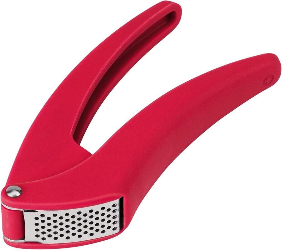 Knoflookpers grijs Easy Clean met ergonomische handgreep minder inspanning fijn snijden handige knoflooksnijder