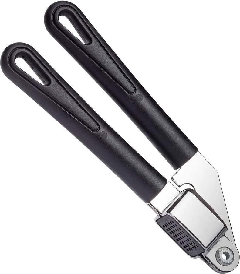 Knoflookpers met uitneembaar raster verchroomd lengte 197 cm staal kunststof Gentle zwart