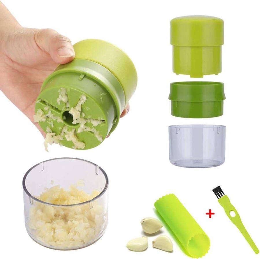 Knoflookpers Multifunctionele Squeezer voor Walnoot-Pinda-Gember Mincer-Keukentool (Groen) knoflookpers