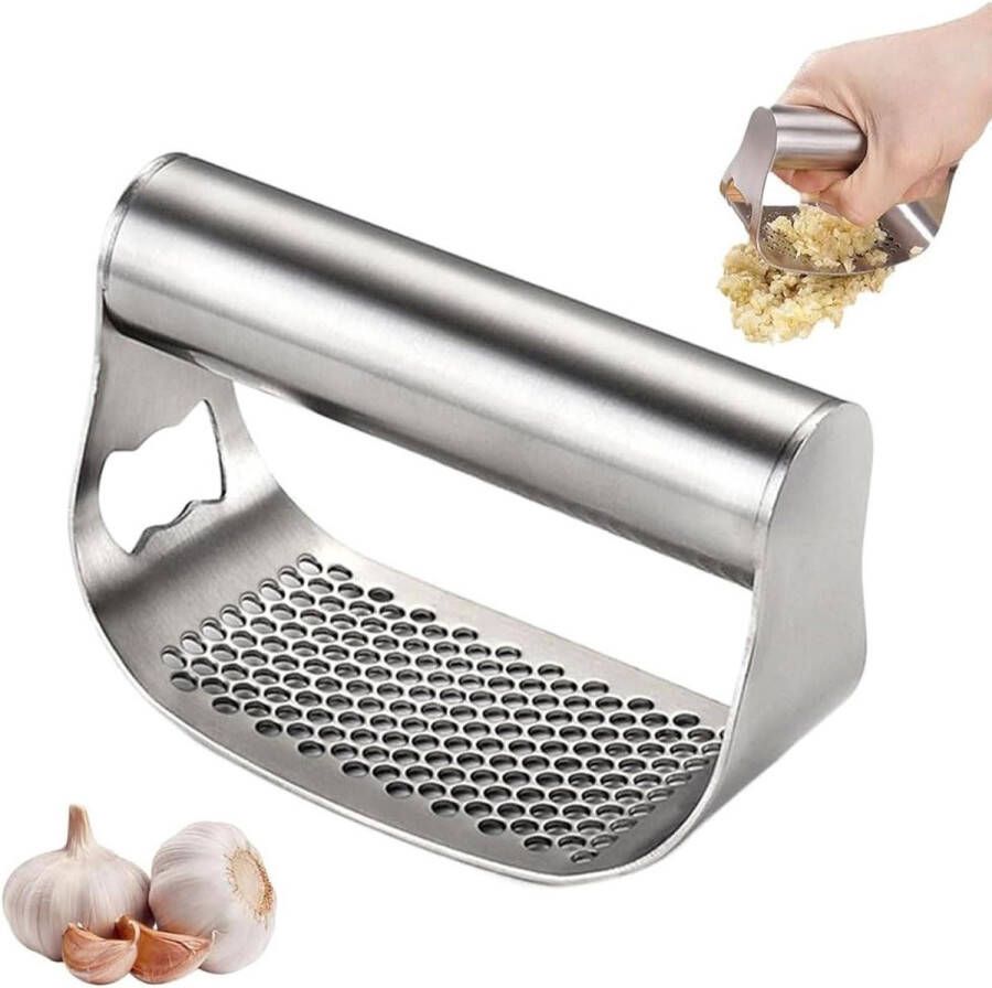 Knoflookpers roestvrij staal knoflookpers comfortabele handgreep knoflook chopper voor smash knoflook keukengereedschap 304 voedselveilig roestvrij staal