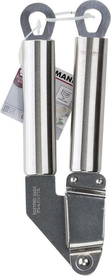 Knoflookpers roestvrij staal handig in gebruik ergonomische handgreep zilver 1 stuk