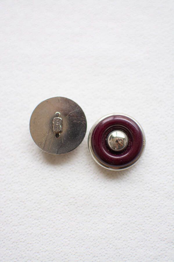 Knopen 30 stuks 27mm paarse cirkel met zilver opnaaibaar knoop voor naaien
