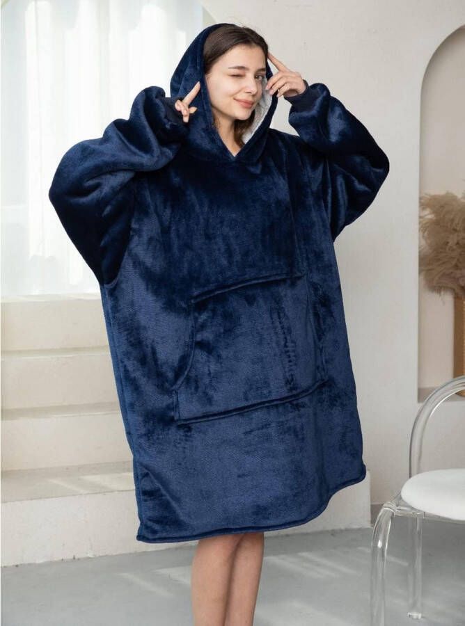 Knuffeldeken met mouwen Warme deken met mouwen en zak Hoodie deken voor volwassenen vrouwen mannen