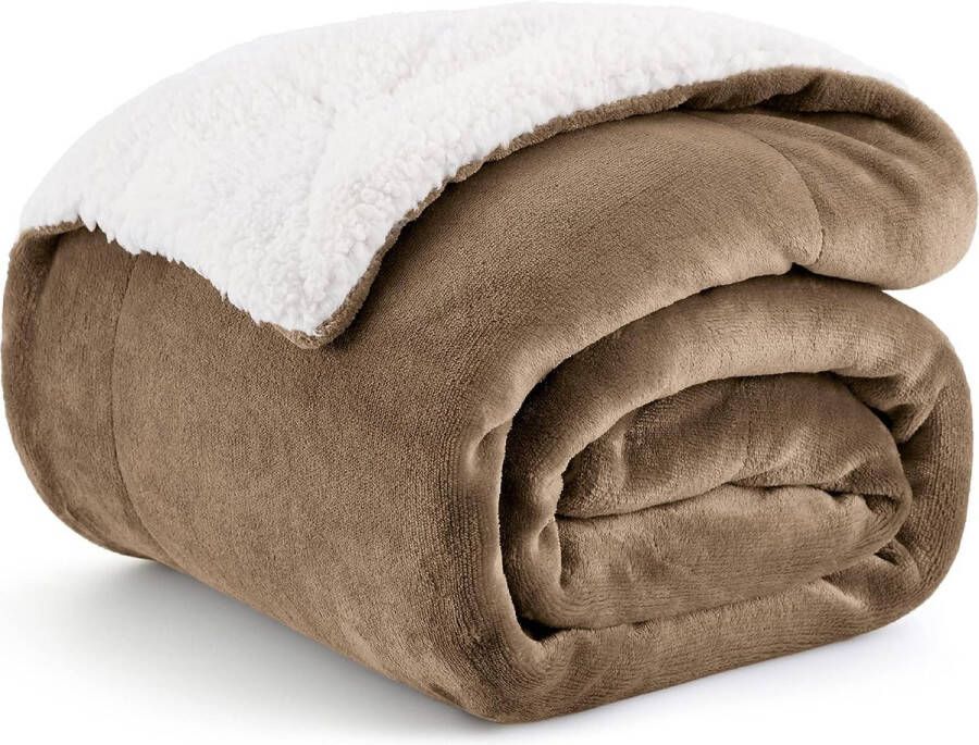 Knuffeldeken wollig bankovertrek camel deken bank klein als bankdeken sprei en woonkamerdeken woondeken van zachte fleece 130 x 150 cm