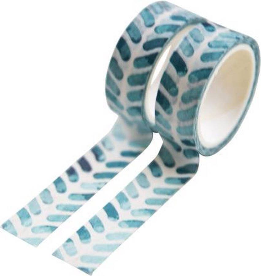 Moodadventures | Knutselen | Set van 2 Rollen Washi Tape Indigo Strepen | Papier en DIY