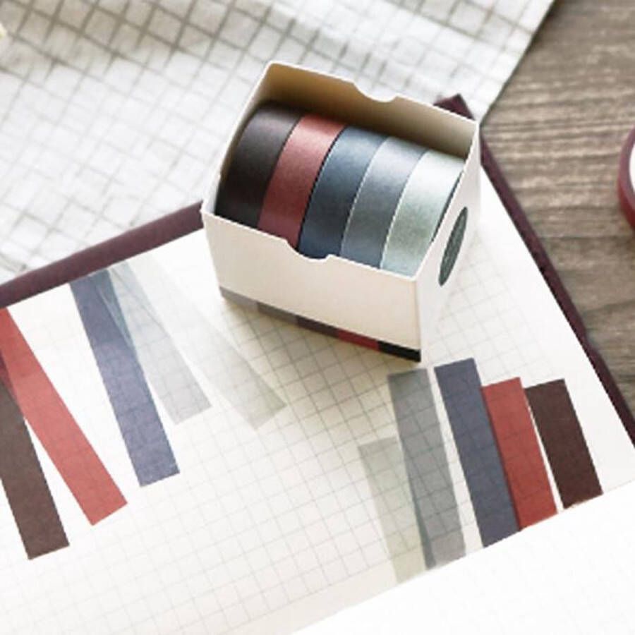 Knutselen Set van 5 verschillende rolletjes Washi Tape Sunset Masking Tape