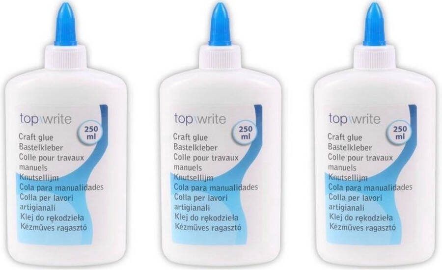YUNICS Knutsellijm 250 ML Lijm Kinderlijm Glue Hobbylijm Voor Hobby En Knutselen Transparant 3 Stuks