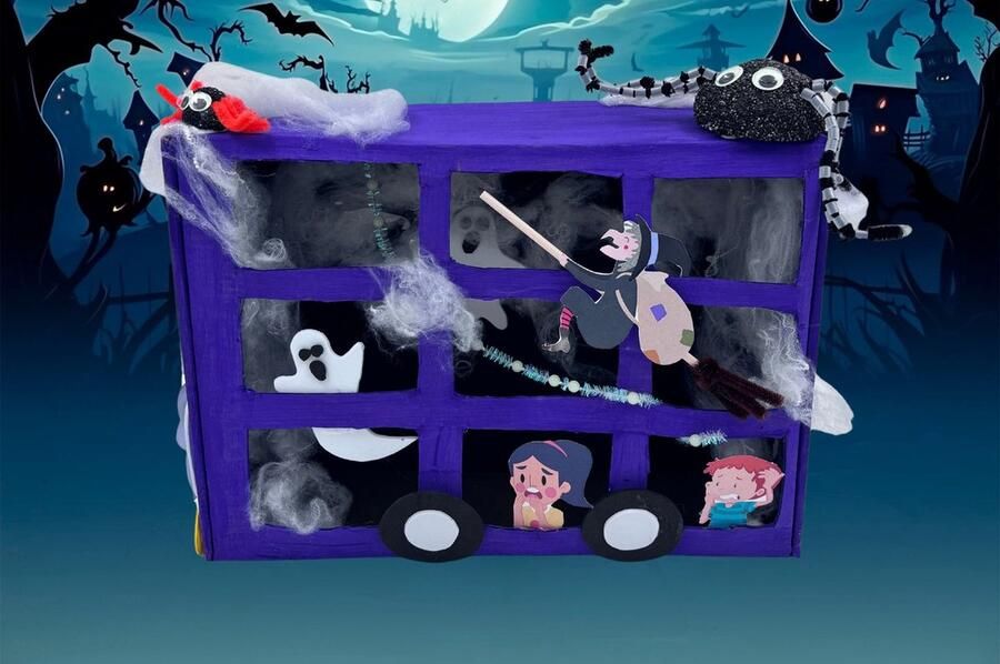 Knutselpakket Griezelbus Little Creations Knutselen voor kinderen Knutselpakket Knutselactiviteit Knutselen Zelf maken DIY knutselen