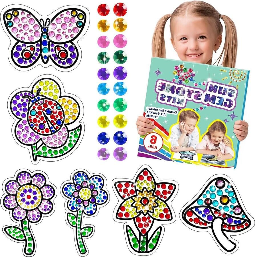 Knutselsets voor kinderen Diamantspeelgoed Bloemen edelsteen kunstschilderset op nummer 5D edelsteen diamant kunsthandwerk Leeftijd 6-12