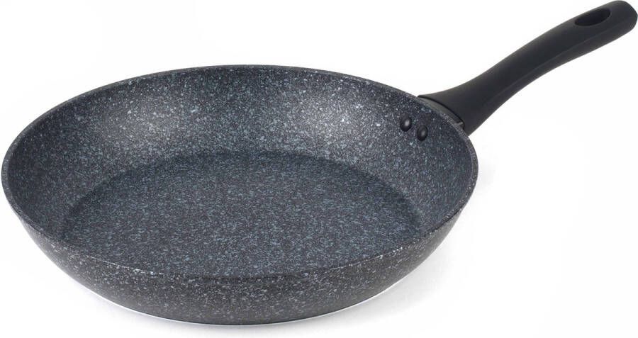 Koekenpan van gesmeed aluminium met antiaanbaklaag 30 cm zilver vaatwasmachine- en metalen gebruiksvoorwerpen 100% geschikt voor inductiekookplaat