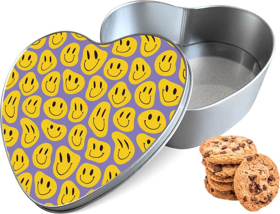 Cazy Koektrommel Smileys Hart Bewaarblik 14x15x5 cm