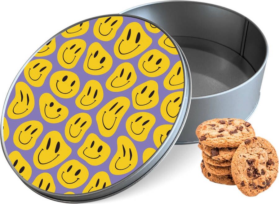 Cazy Koektrommel Smileys Rond Bewaarblik 15x15x5 cm