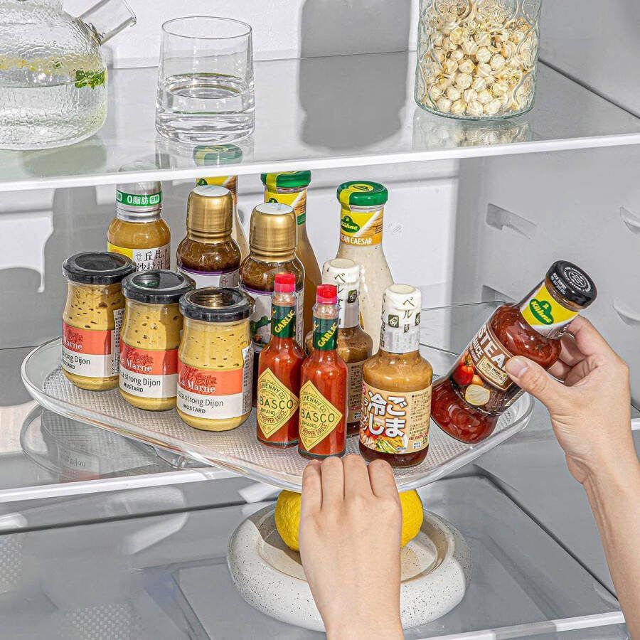 Koelkast Draaitafel Organisator Keuken Organisator Draaibaar Koelkast Organisator Draaitafel Koelkast Rechthoekig Geschikt voor Keukens Koelkasten Werkbladen