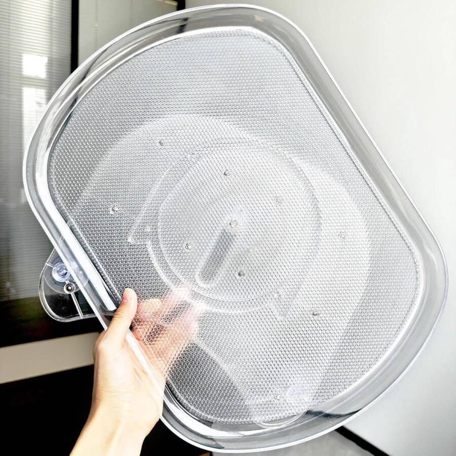 Koelkast Draaitafel Organisator Rechthoekig Antislip Draaiplaat Transparant Keuken Organiser Kruidenrek Draaibaar Keukens 2 Pack
