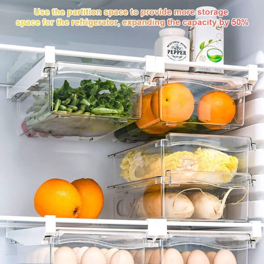 Koelkast-organizer lade uittrekbare groentekist opbergdoos organizer voor koelkast keuken huishouden voor verse groenten en fruit