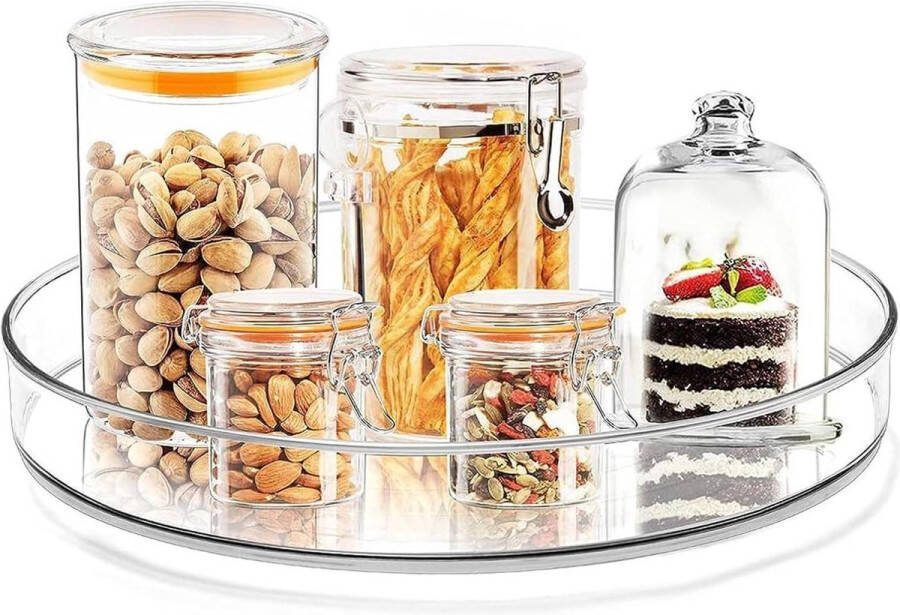 Koelkastorganizer Draaiplateau-organizer voor kruidenhouder in keuken eetkamer Draaibare opbergdoos kast dressoir Diameter 23 cm