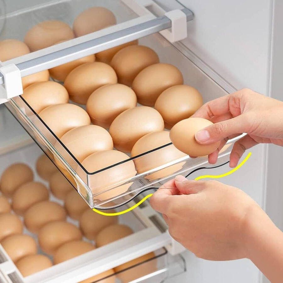 Koelkastorganizer eieren schuifladen opbergdoos voor 21 eieren keuken koelkasten