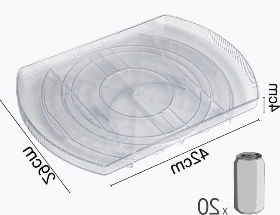 Koelkastorganizer Lazy Susan draaischaal opbergsysteem voor de koelkast