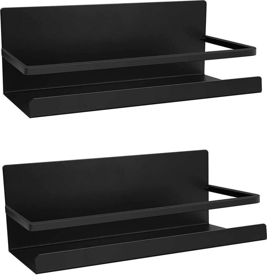 Koelkastorganizer Opbergdoos 2-delig magnetisch kruidenrek ruimtebesparend voor de keuken zwart