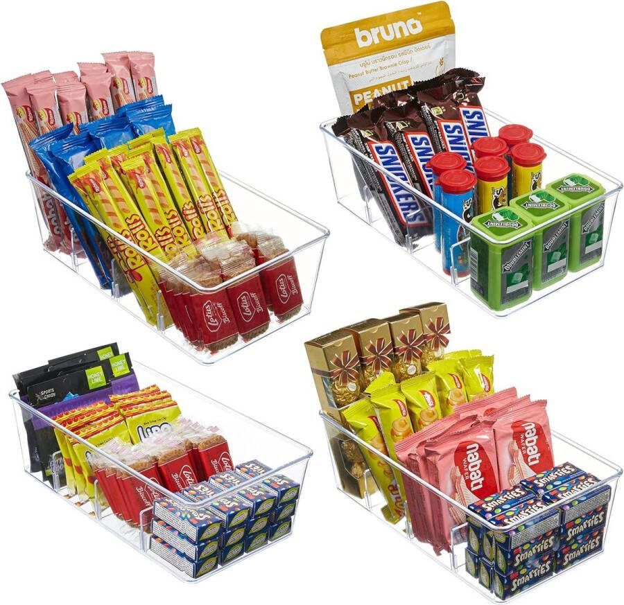 Koelkastorganizer set voorraadkamer snacks blikjes keuken HOGE KWALITEIT MATERIAA 4 Piece