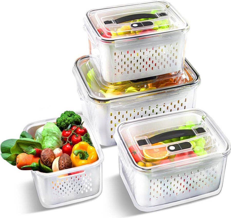 Koelkastorganizer set voorraadkamer snacks blikjes keuken HOGE KWALITEIT MATERIAA 4 Pieces