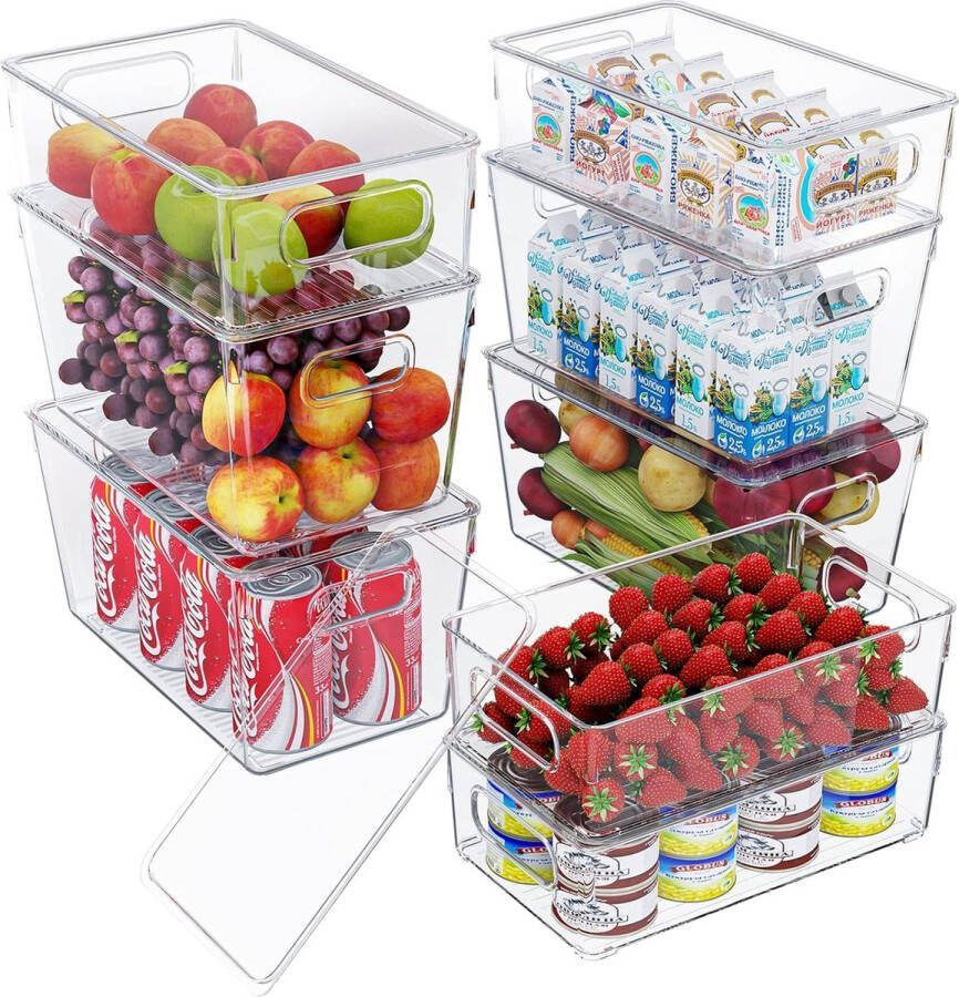 Koelkastorganizer set voorraadkamer snacks blikjes keuken HOGE KWALITEIT MATERIAA set of 8
