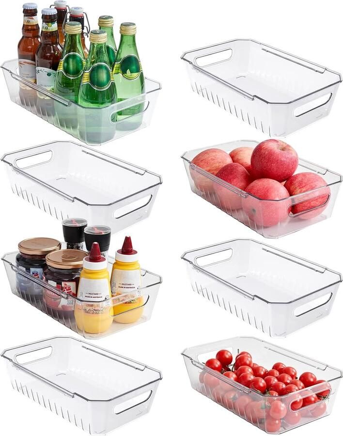 Koelkastorganizer set voorraadkamer snacks blikjes keuken HOGE KWALITEIT MATERIAAL 8-delige