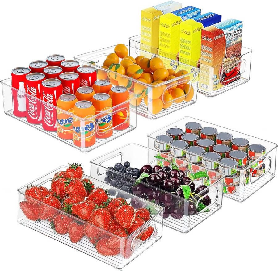 Koelkastorganizer Stapelbare opbergdoos Keukenorganizer Pantryopslagcontainer Transparante container voor koelkast keuken kasten