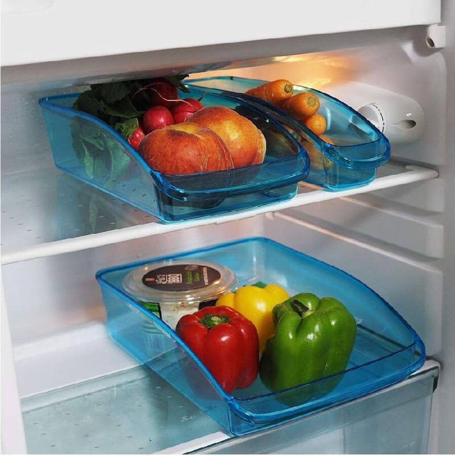 Koelkastorganizer vriezer voorraadkast voedselopslagcontainers voor groenten fruit melk transparante opbergdozen set van 3