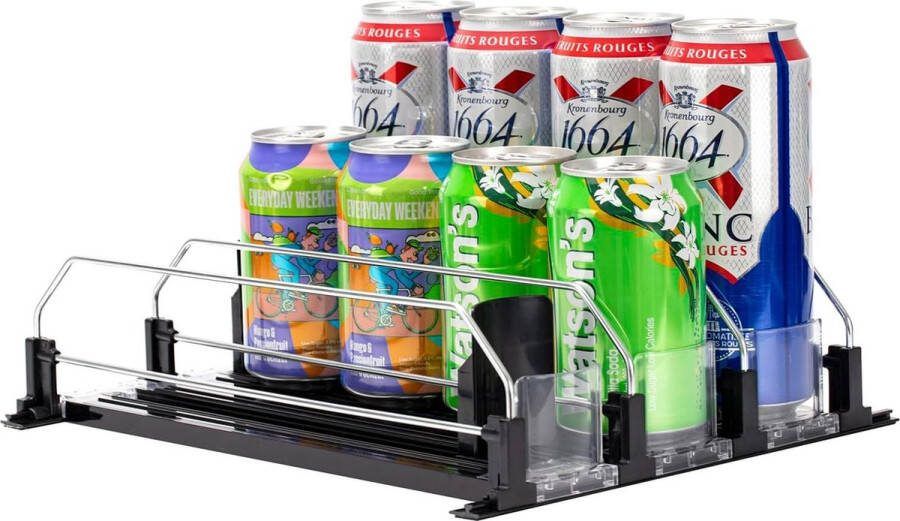Koelkastorganizers zelfopwindende koelkastorganizerset voor blikjes kan aan de breedte van de dranken worden aangepast koelkastorganizer blikjesorganizer 310 mm x 3 stuks