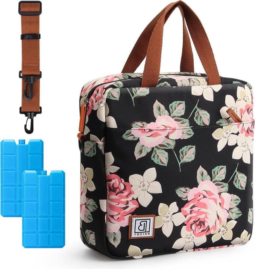 Koeltas 7L Lunchtas met Koelelementen Vier Lagen Veelzijdige Lunchtas Bloemenprint