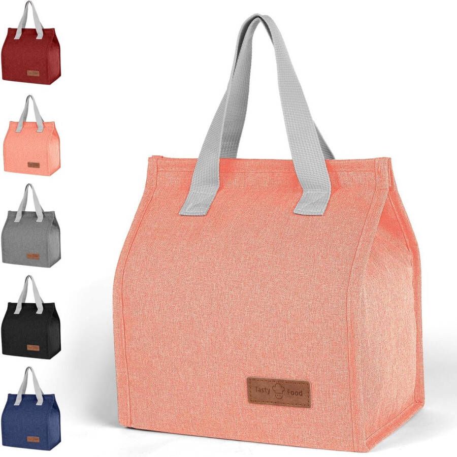 Koeltas voor lunch trendy lunchtas grote opening geïsoleerde en waterdichte lunchtas voor vrouwen mannen en studenten op school en kantoor watermeloenrood