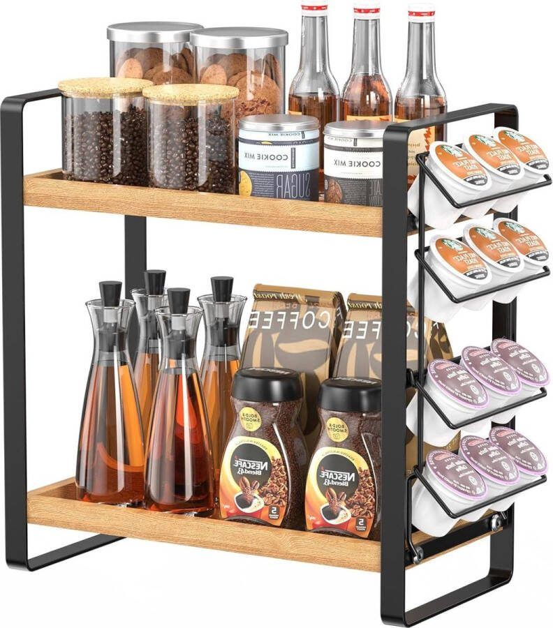 Koffie Station Organizer Toonbank Houder voor Koffiepads Opslag Keuken Organisatoren en Koffiebar Decor Koffie Accessoires Organisator koffie rek