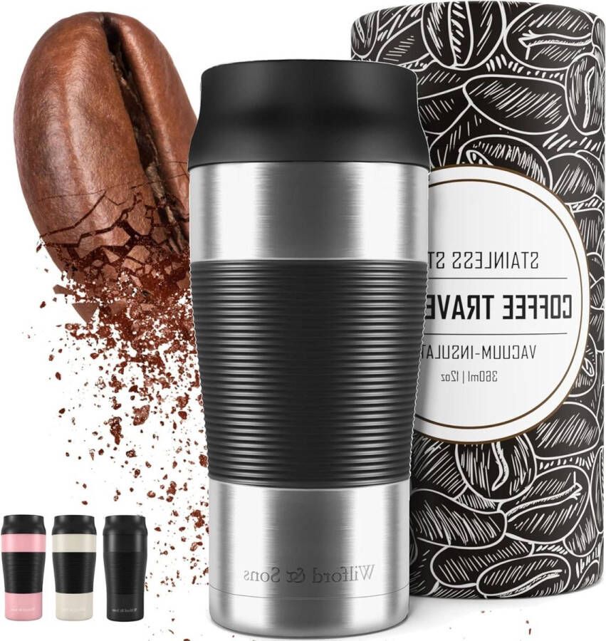 Koffie To Go Thermosbeker Geïsoleerd Lekvrij BPA-Vrij Vaatwasmachinebestendig Dubbelwandige Isolatie RVS Reisbeker Herbruikbare Thermo-Beker Vrouw Man Travel Mug Tumbler