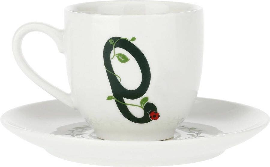 Koffiebeker met schotel letter 'G' 3 Oz in geschenkdoos Porcellana Solotua