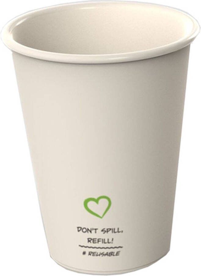 Koffiebeker Reusable Plastic Blanco Beige 180cc 20 stuks