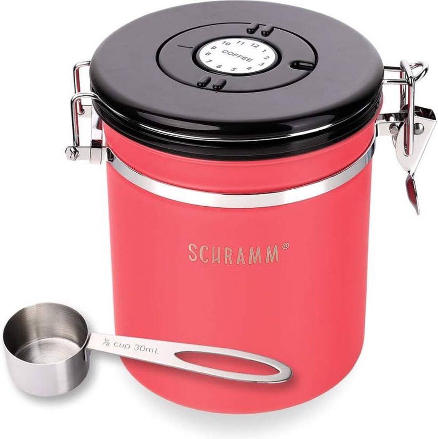 Koffieblik 1500 ml in 10 kleuren met doseerlepel Hoogte: 15cm koffieblik Roestvrijstalen koffiecontainer Kleur:rot
