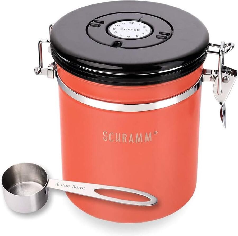 Koffieblik 1500 ml in 10 kleuren met doseerlepel Hoogte: 15cm koffieblik Roestvrijstalen koffiecontainer Kleur:orange