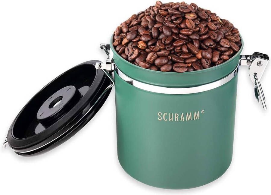 Koffieblik 1500 ml in 10 kleuren met doseerlepel Hoogte: 15cm koffieblikjes koffiehouder van roestvrij staal groen