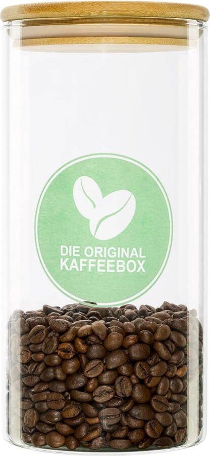 Koffiebox met bamboedeksel koffieblik van glas met siliconen ring luchtdichte koffievoorraaddoos voor koffiebonen en gemalen koffie koffiepot